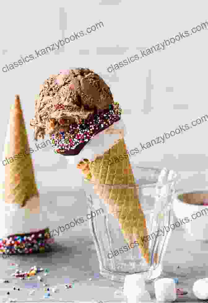 A Tantalizing Ice Cream Cone Adorned With Vibrant Sprinkles And A Luscious Cherry On Top, Against A Vibrant Blue Background. Ice Cream Recipes For Everyone: The Easy Steps Get You To Ice Cream Heaven