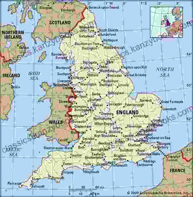 Map Of England With Place Names Highlighted, Showcasing The Diverse And Fascinating Origins Of English Toponyms. The Of English Place Names: How Our Towns And Villages Got Their Names